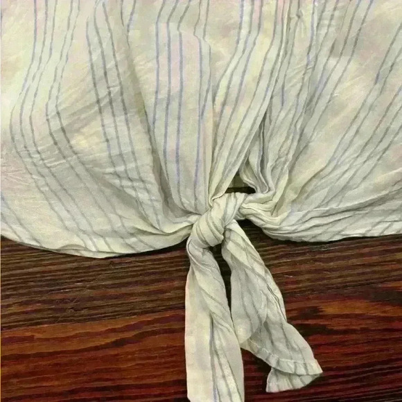 Madewell Tie Front Shirt Stripe Long Sleeve Button Down Collared Top Sz Xl - Picture 6 of 8